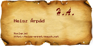 Heisz Árpád névjegykártya